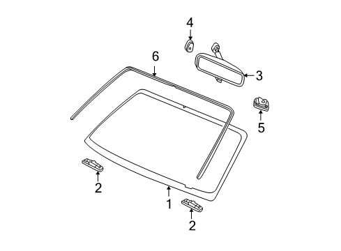 2010 Ford F-350 Super Duty Windshield Glass Diagram for 8C3Z-2803100-A