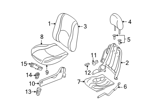 2005 Ford Escape Seat Cushion Cover Assembly Diagram for 6L8Z-7862900-CAA