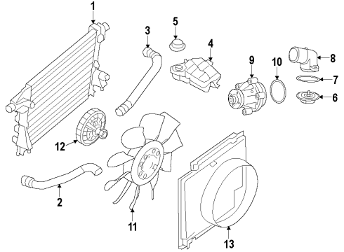 2010 Ford F-150 Tank Assembly - Radiator Overflow Diagram for 9L3Z-8A080-A