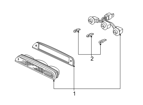 2003 Ford Explorer Sport Trac Lamp Assembly - Rear - High Mounted Diagram for 1L5Z-13A613-AA