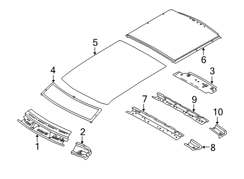 2016 Ford Transit Connect Roof & Components Diagram