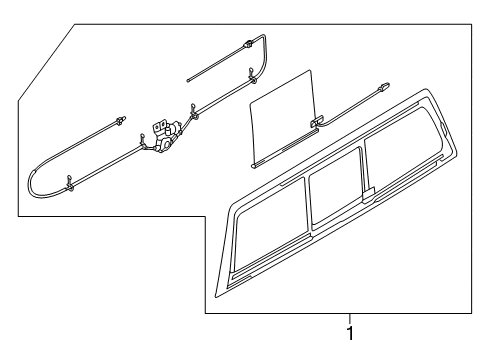 2019 Ford F-350 Super Duty Back Glass Diagram