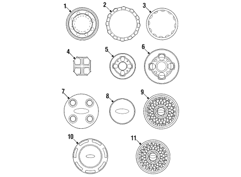 1990 Ford Escort RING ASY -WHEEL TRIM Diagram for E2GZ1210B