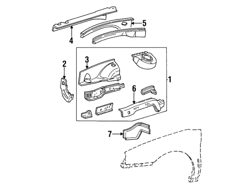 1996 Ford Taurus Reinforcement Diagram for F6DZ-16155-A