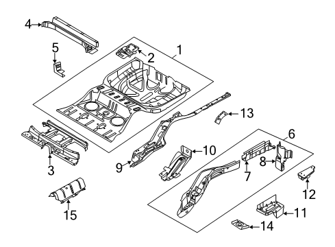 2013 Ford Flex Rear Floor & Rails Diagram