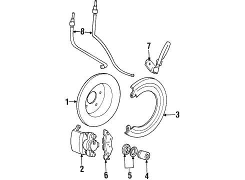 1996 Mercury Grand Marquis Shoe & Lining Kit Diagram for F6AZ2200BA