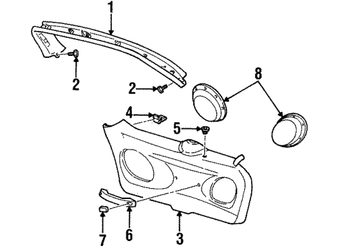 1998 Mercury Sable Interior Trim - Lift Gate Diagram