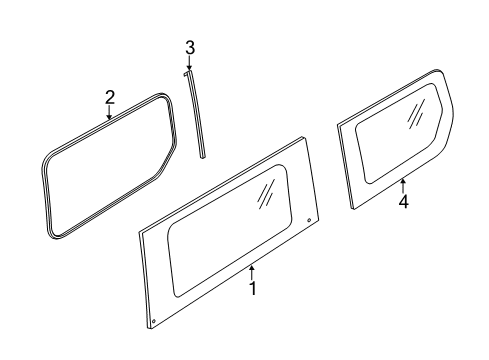 2016 Ford Transit Connect Glass - Quarter Window Diagram for DT1Z-6129711-D