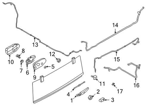 2022 Ford Bronco Rear Wiper Components Diagram