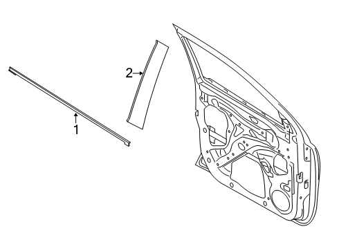 2023 Ford Ranger Exterior Trim - Front Door Diagram