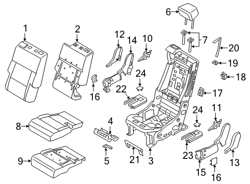 2020 Ford Explorer PAD - REAR SEAT BACK Diagram for LB5Z-7866800-E