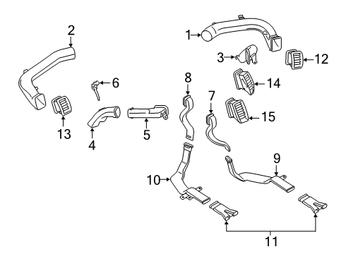 2023 Ford Ranger Ducts & Louver Diagram