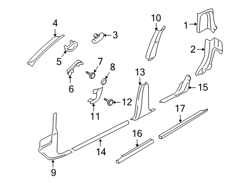 2007 Ford Explorer Sport Trac Plate - Door Scuff Diagram for 6L2Z-7813208-AAC