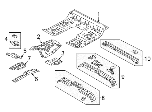 2017 Ford F-250 Super Duty Cab - Floor Diagram