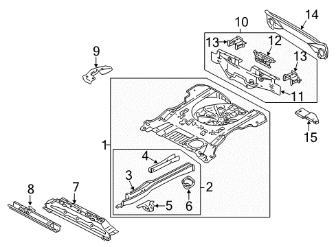 2007 Ford Escape Cross Member Assembly Diagram for 5L8Z-78107A52-AA