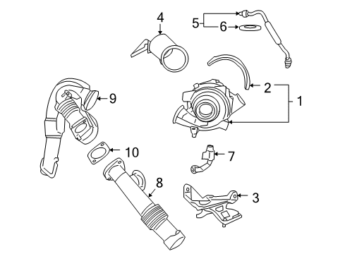 2004 Ford F-250 Super Duty Turbocharger, Engine Diagram