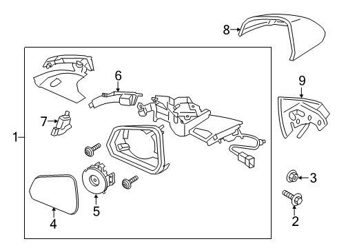 2021 Ford Mustang MIRROR ASY - REAR VIEW OUTER Diagram for GR3Z-17682-T