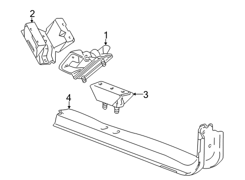 2004 Ford F-250 Super Duty Engine & Trans Mounting Diagram