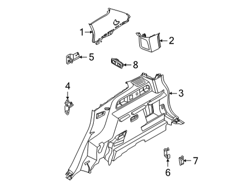 2023 Ford Bronco Sport Interior Trim - Quarter Panels Diagram