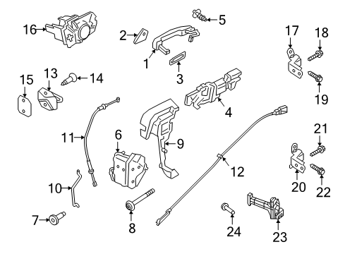 2021 Ford Ranger Lock & Hardware Diagram 1 - Thumbnail