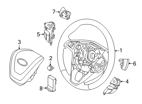 2017 Lincoln MKX WHEEL ASY - STEERING Diagram for G2GZ-3600-AAM