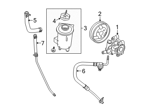 2007 Ford Ranger Pump Assy - Power Steering Diagram for 7L5Z-3A674-CRM