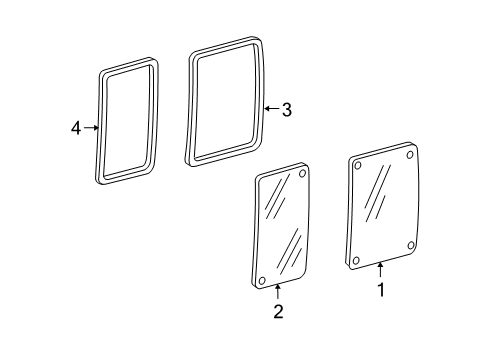 2009 Ford E-150 Side Loading Door - Glass & Hardware Diagram 1 - Thumbnail