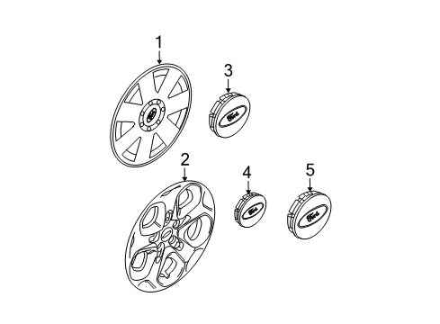 2012 Ford Fusion Wheel Covers & Trim Diagram