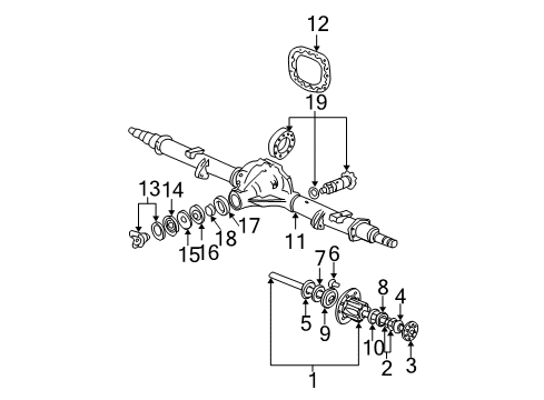 2001 Ford F-250 Super Duty Axle Housing - Rear Diagram