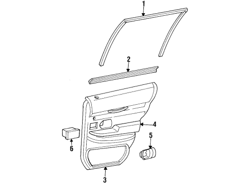 2001 Ford Crown Victoria Pad Armrest Diagram for XW7Z5427618AAB