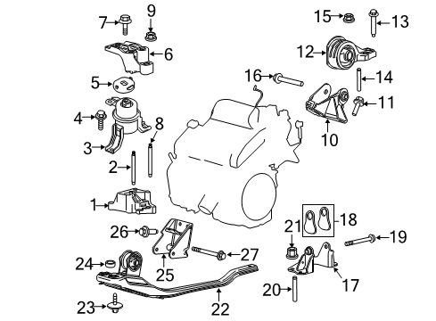 2006 Ford Escape Engine & Trans Mounting Diagram 3 - Thumbnail