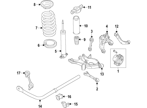 2021 Ford Edge Rear Suspension, Control Arm Diagram 5 - Thumbnail