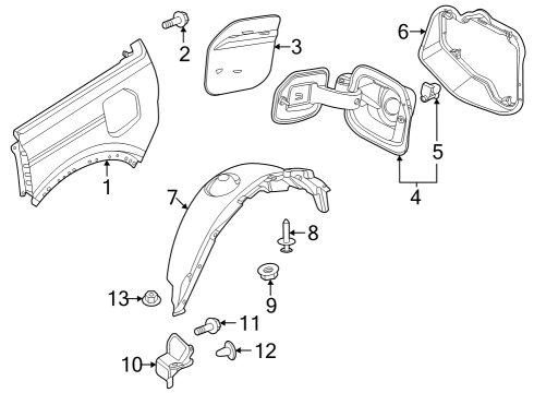 2022 Ford Bronco Quarter Panel & Components Diagram