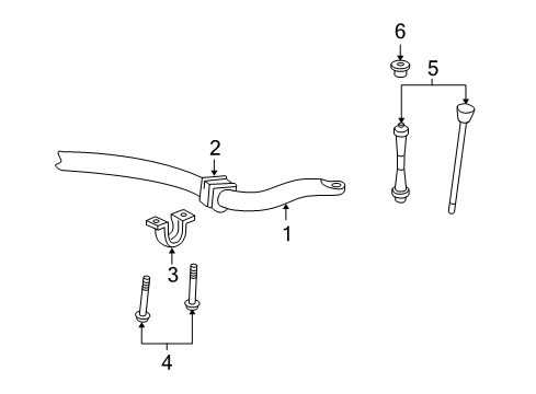 2007 Ford Explorer Sport Trac Stabilizer Bar & Components - Front Diagram