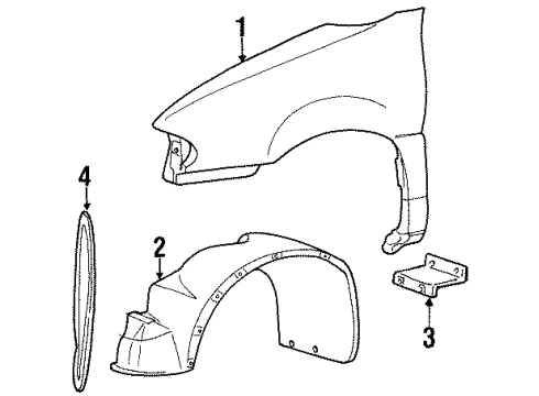 1995 Ford Windstar Fender Assembly - Front Diagram for F78Z-16005-AA