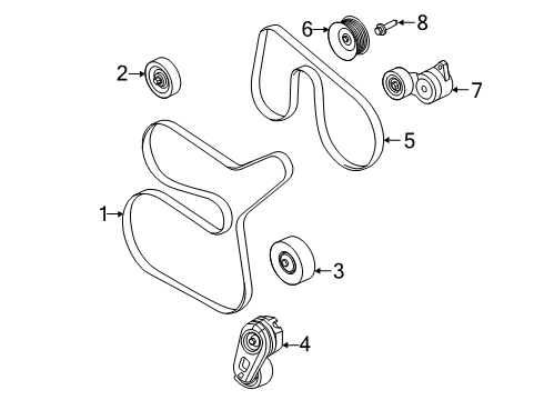 2020 Ford F-350 Super Duty Belts & Pulleys, Maintenance Diagram 5 - Thumbnail