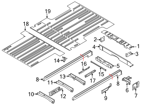 2015 Ford Transit-350 Rear Body - Floor & Rails Diagram 1 - Thumbnail