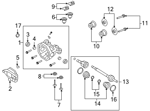 2009 Ford Explorer Axle Housing - Rear Diagram