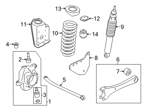 2017 Ford F-250 Super Duty Front Suspension Components, Stabilizer Bar Diagram