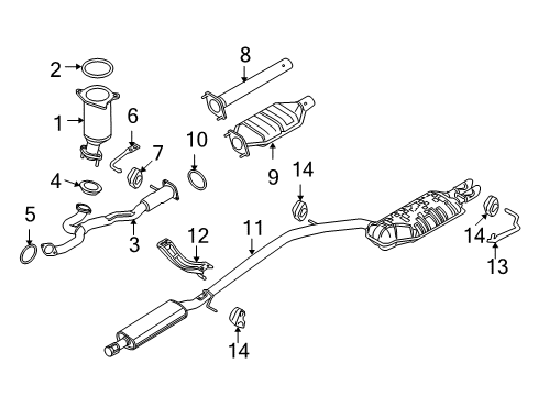 2008 Ford Taurus X Exhaust Components Diagram