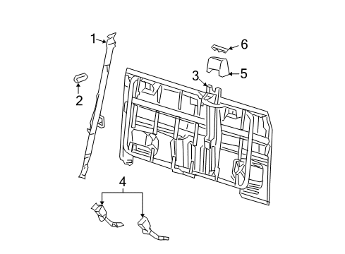 2006 Lincoln Mark LT Buckle Assembly - Seat Belt Diagram for 6L3Z-1860044-BA