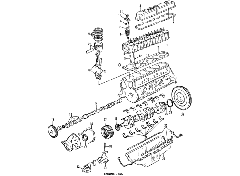 1990 Ford E-150 Econoline Club Wagon Engine & Trans Mounting Diagram