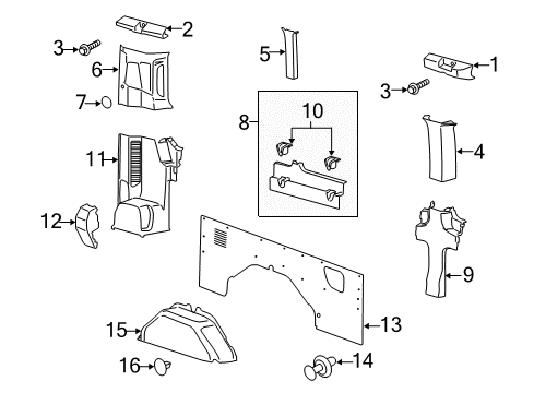 2019 Ford Transit-250 Interior Trim - Side Panel Diagram