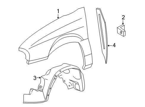 2007 Ford Freestar Fender Assembly - Front Diagram for 6F2Z-16006-AA