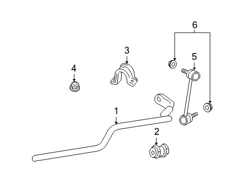 2010 Mercury Milan Stabilizer Bar & Components - Front Diagram