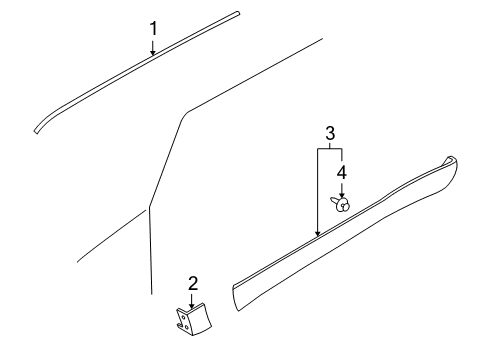 2007 Mercury Mariner Exterior Trim - Pillars, Rocker & Floor Diagram