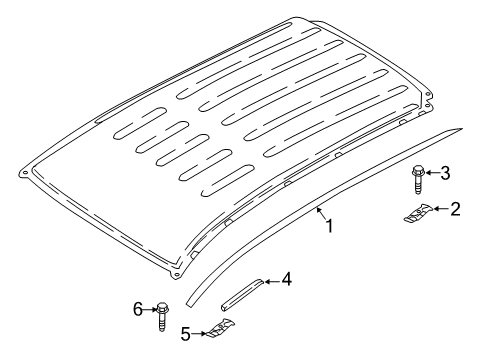 2019 Ford EcoSport Exterior Trim - Roof Diagram