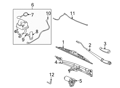 2005 Mercury Montego Wiper & Washer Components Diagram