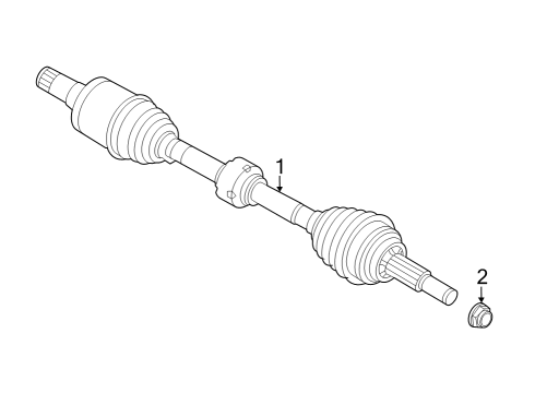 2023 Ford F-150 Lightning Drive Axles - Front Diagram