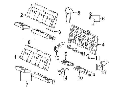 2006 Ford F-150 Rear Seat Cushion Cover Assembly Diagram for 4L3Z-1863804-AAA